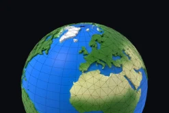 Earth low poly simple design cartoon