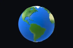 Earth low poly simple design cartoon