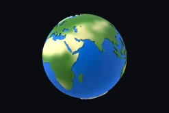 Earth low poly simple design cartoon