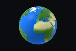 Earth low poly simple design cartoon