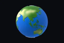Earth low poly simple design cartoon