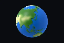Earth low poly simple design cartoon