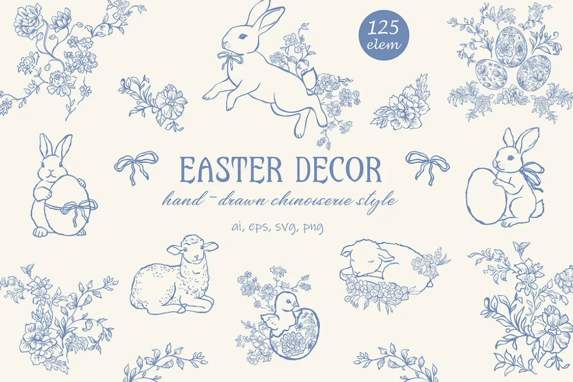Easter Decor. Chinoiserie Style.