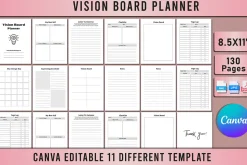 Editable Vision Board Planner KDP
