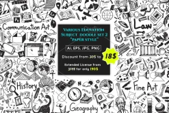 Education doodle icon set pack (2)