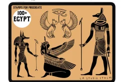 Egypt - Procreate Tattoo Stamp Set
