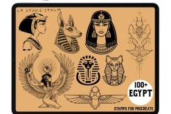 Egypt - Procreate Tattoo Stamp Set