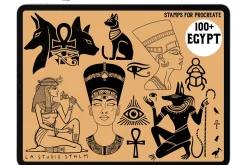 Egypt - Procreate Tattoo Stamp Set