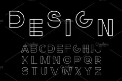 English alphabet,minimalistic design