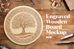 Engraved Wooden Board Mockups
