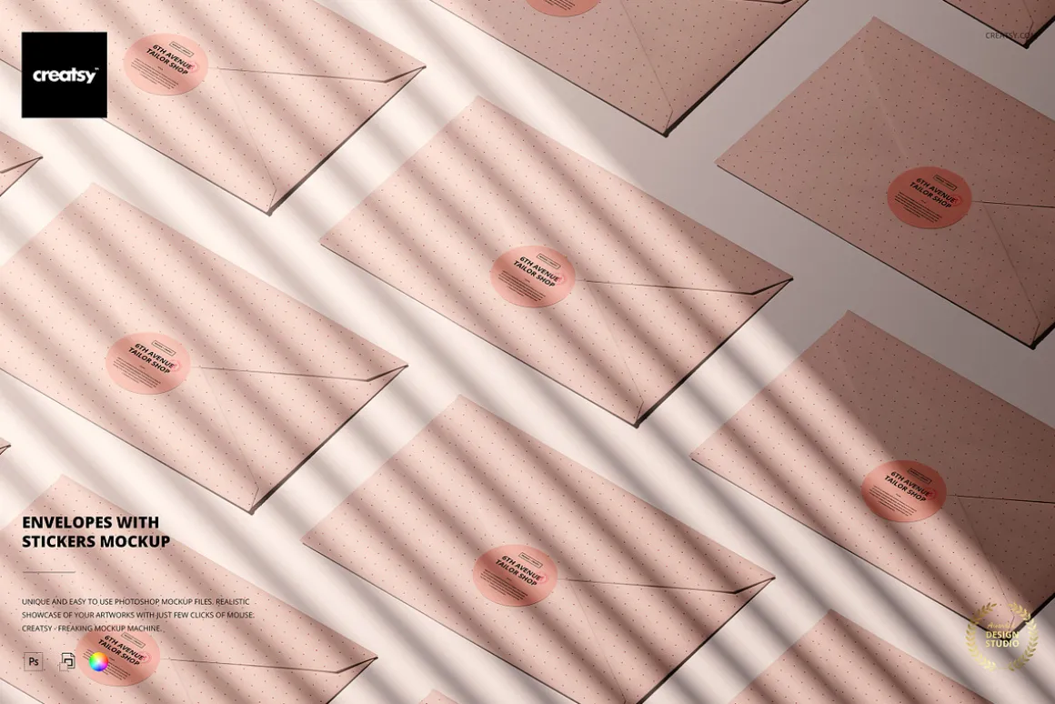 Envelopes with Sticker Mockup
