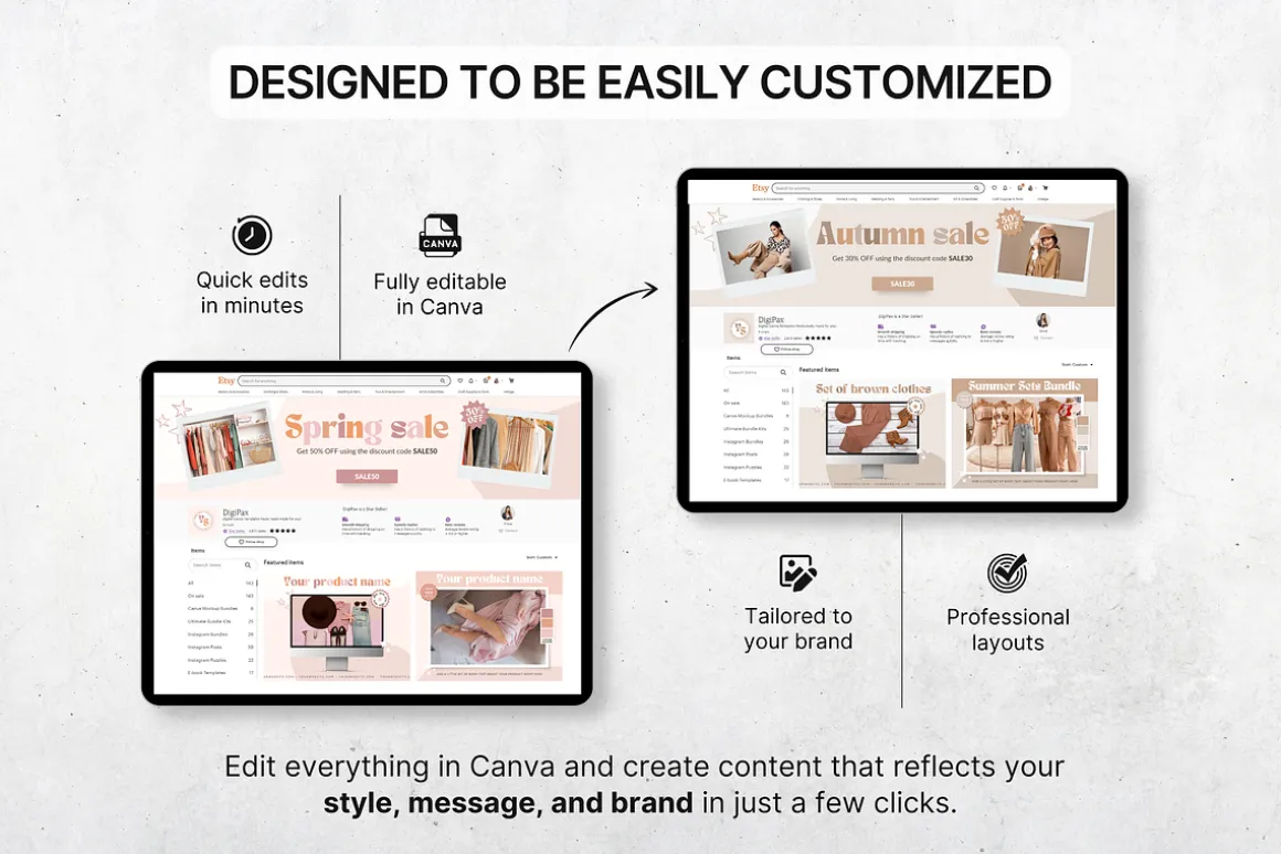 Etsy Shop Bundle Canva Templates