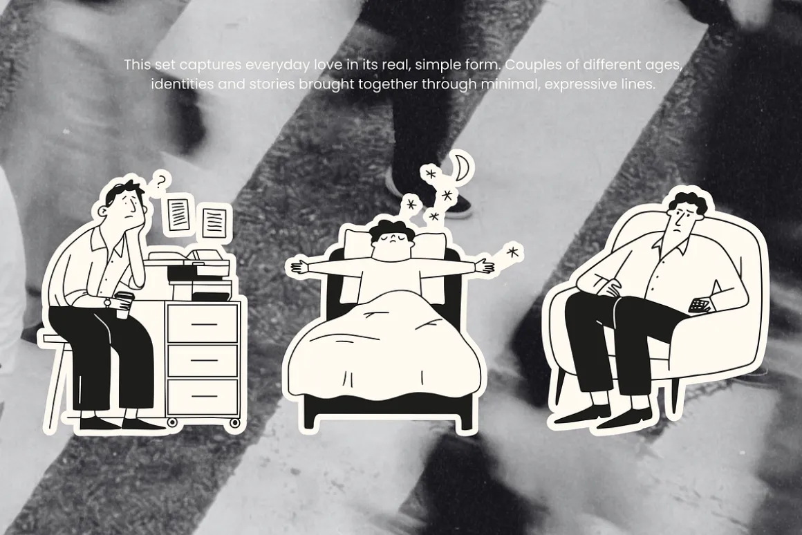 Everyday People: Hand-Drawn Line Art