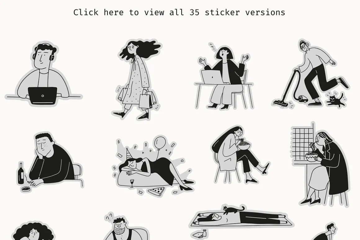 Everyday People: Hand-Drawn Line Art