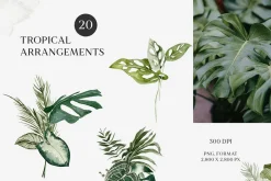 EXOTIC Greenery tropical foliage set