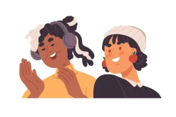 Face avatars of couples, friends set