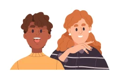 Face avatars of couples, friends set