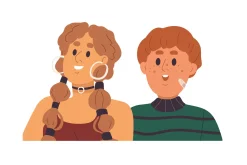 Face avatars of couples, friends set
