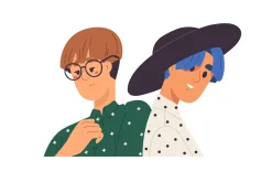 Face avatars of couples, friends set
