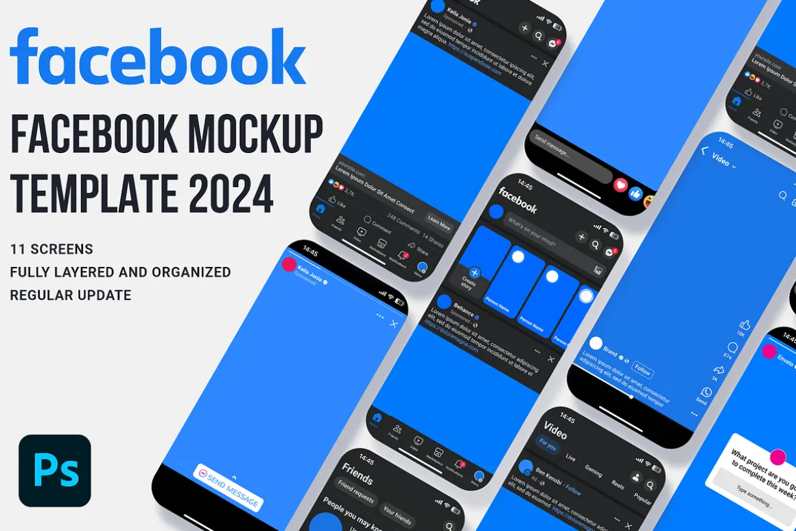 Facebook Template Mockup 2024