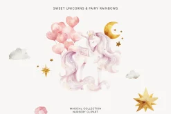 FAIRY LAND Watercolor Unicorn