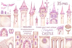 Fairytale Princess Castle Clipart