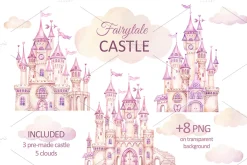 Fairytale Princess Castle Clipart