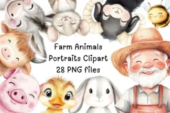 Farm Animals Clipart Bundle