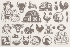 Farm Logos & Badges Vintage Style