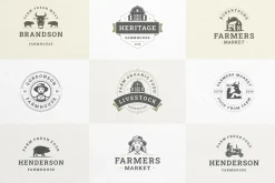 Farm Logos & Badges Vintage Style