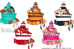 Fashion Planner Girls Clipart set
