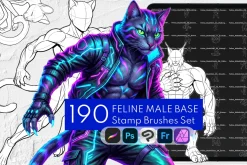 Feline Furry Male Base Stamp Brushes