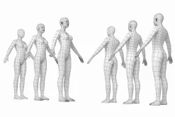 Female and Male Base Mesh A Pose