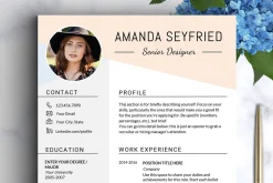 Feminine Resume Template / CV