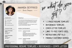 Feminine Resume Template / CV