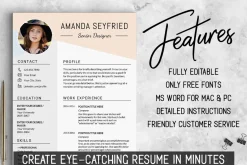 Feminine Resume Template / CV