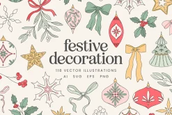 Festive Decor Vector Illustrations