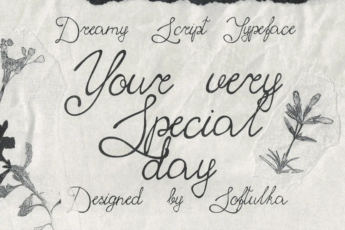 Few Petals. Dreamy Script Typeface