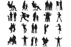 Figure Pose Silhouettes Set 1