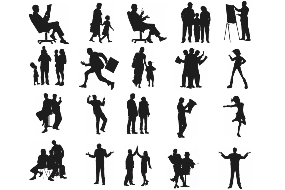 Figure Pose Silhouettes Set 1