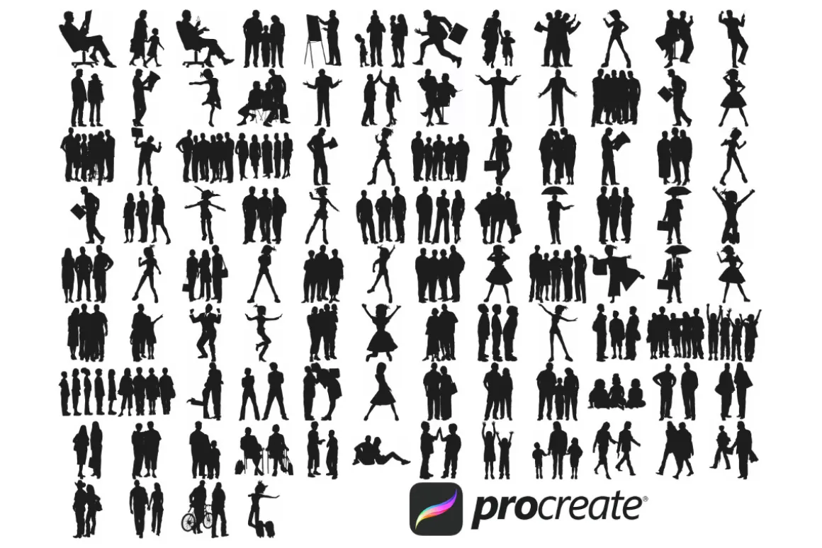 Figure Pose Silhouettes Set 1