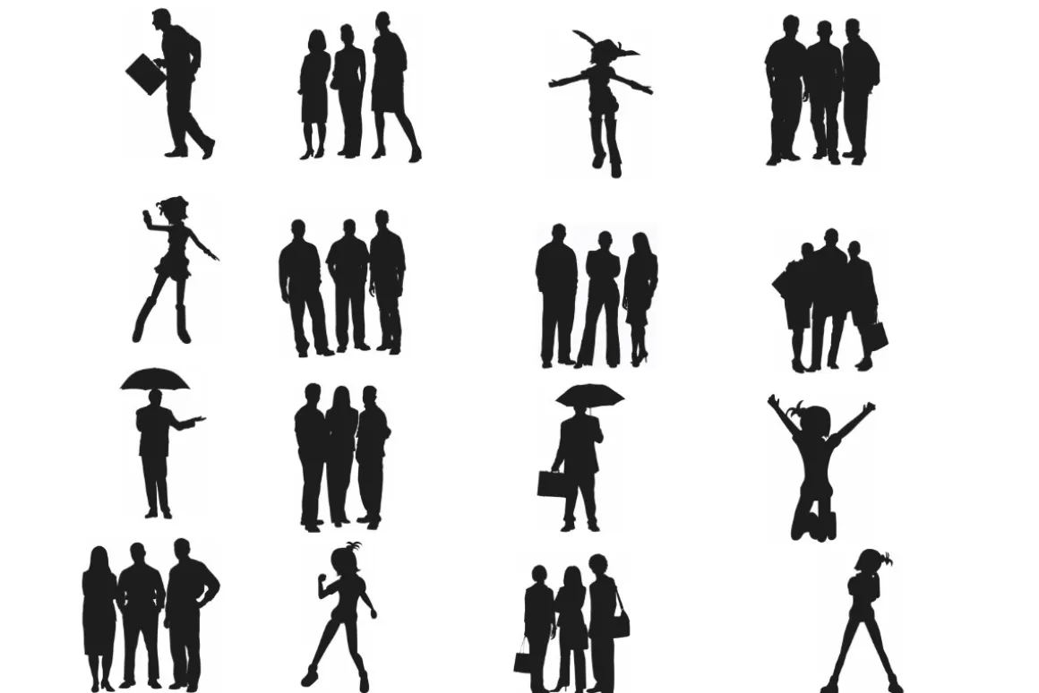 Figure Pose Silhouettes Set 1