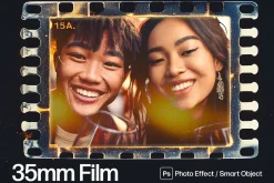 Film Strip Photo Frame Template