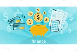 Finance Concept Banner Design Flat