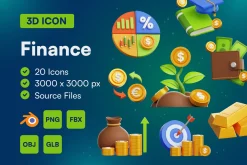 20 Finance 3D Icon Set