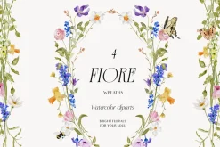 FIORE Bright watercolor flowers