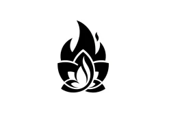 Floral Mystic Symbol Silhouette