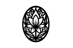Floral Mystic Symbol Silhouette