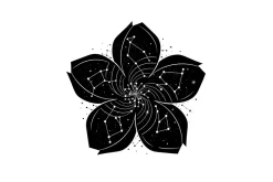Floral Mystic Symbol Silhouette