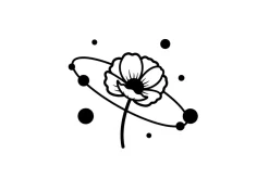 Floral Mystic Symbol Silhouette